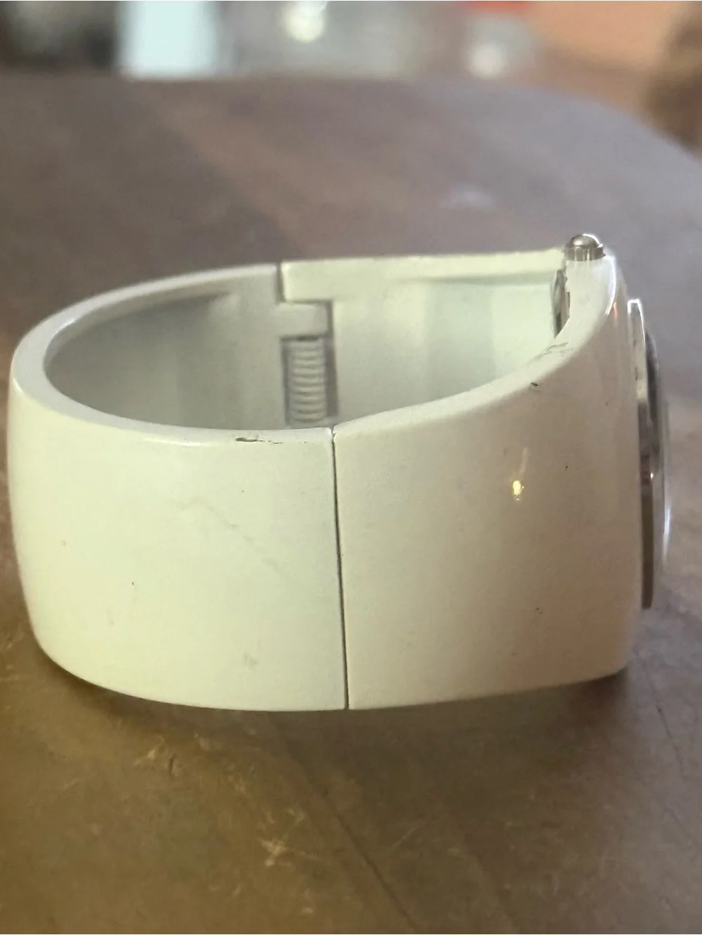 NY&CO white wide hinged bangle watch